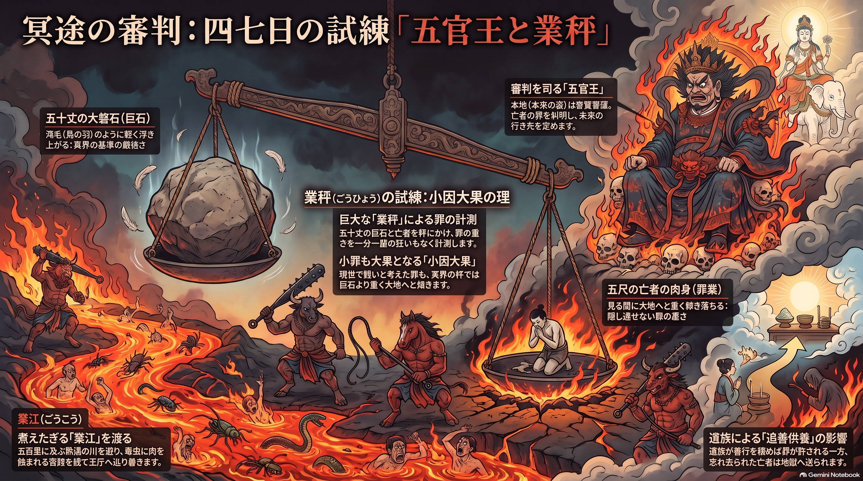 冥途の審判：五官王と業秤